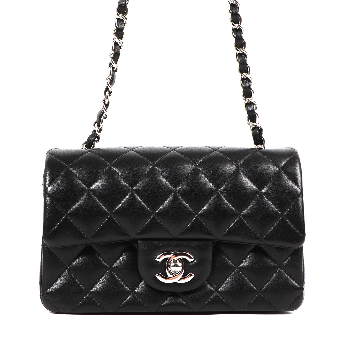 Chanel Black Lambskin Classic Mini Flap Bag ○ Labellov ○ Buy and
