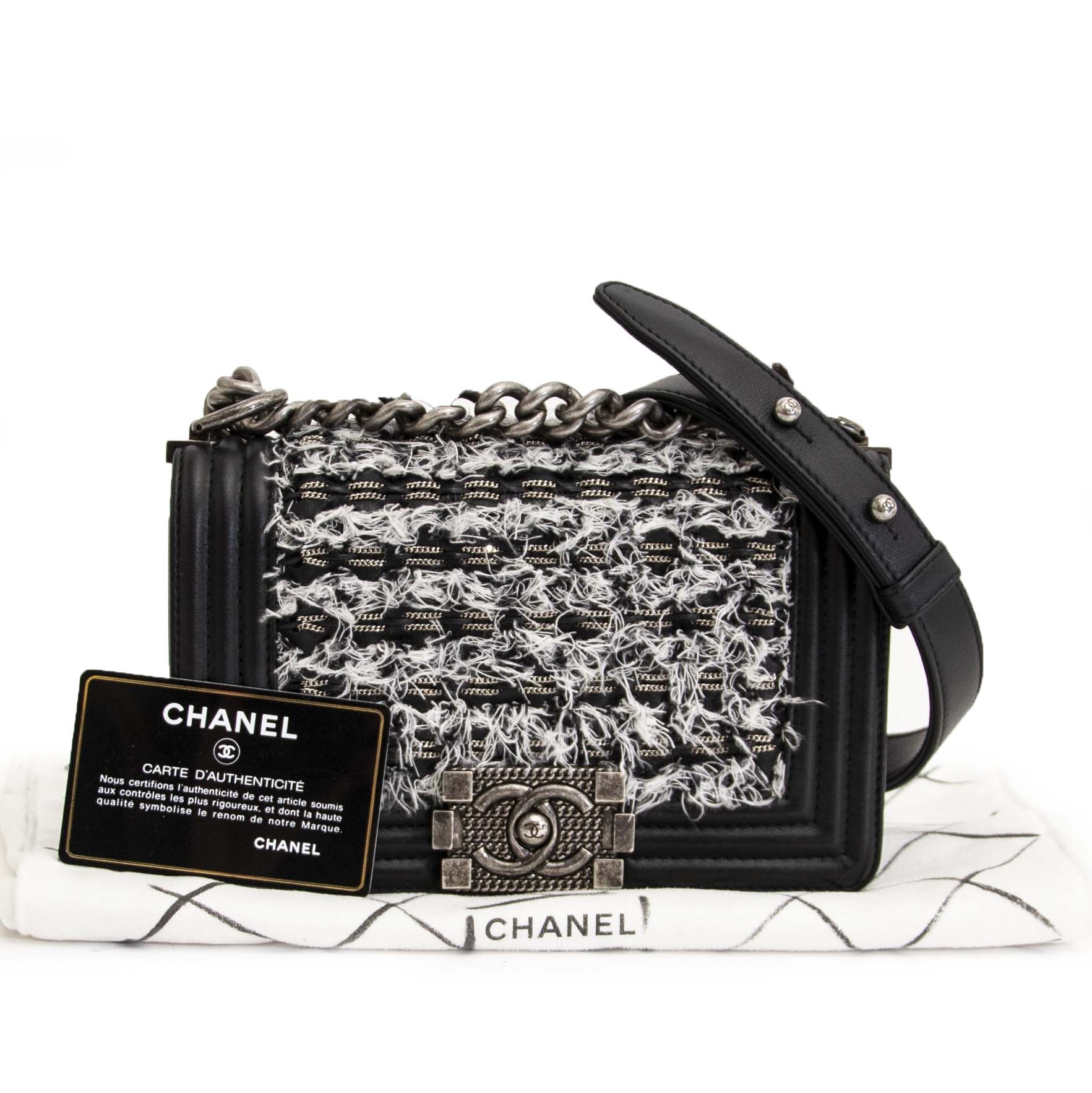 Chanel Small Tweed Calfskin Boy Bag Labellov Buy and Sell Authentic Luxury