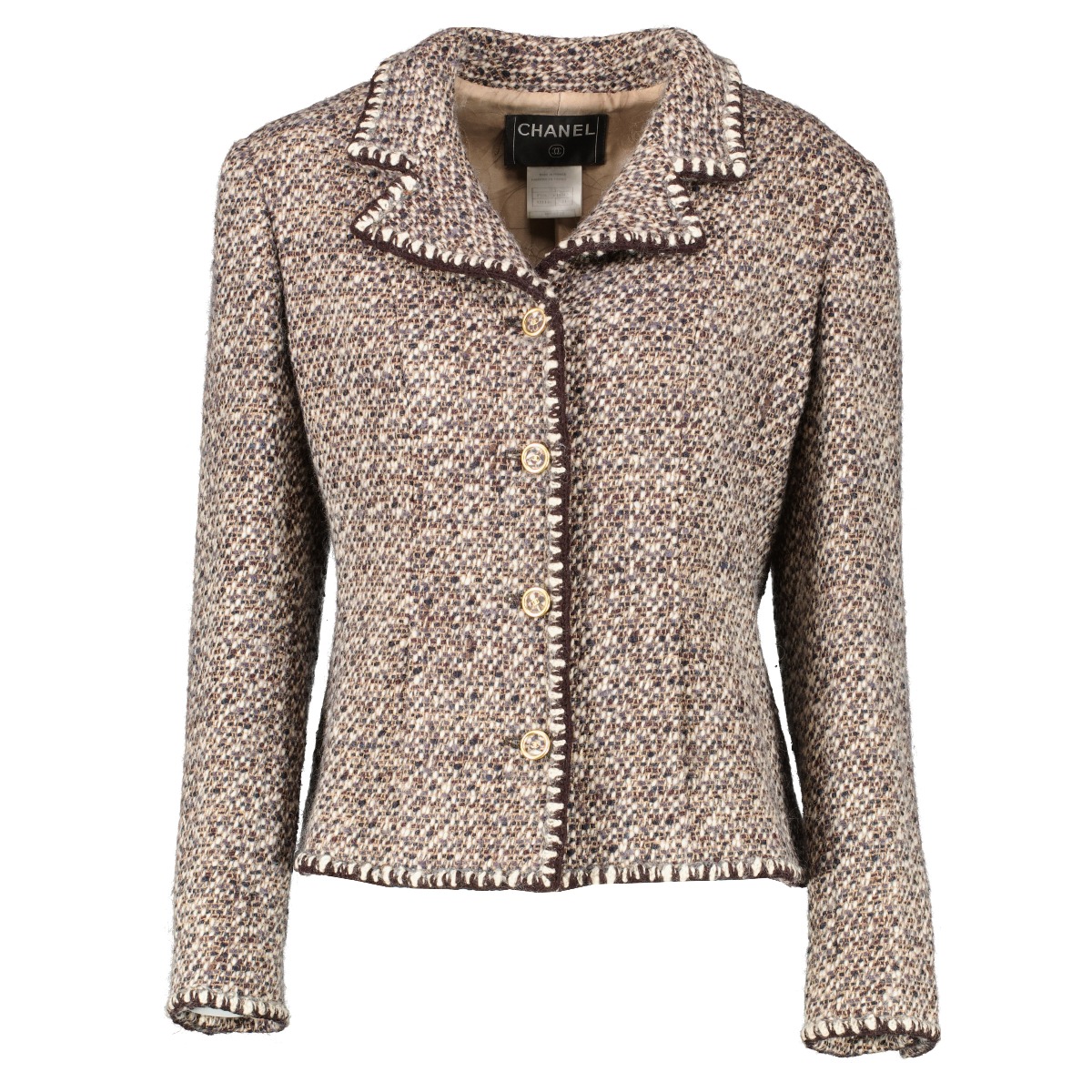 Chanel 01A Brown Tweed Jacket - Size FR44 ○ Labellov ○ Buy