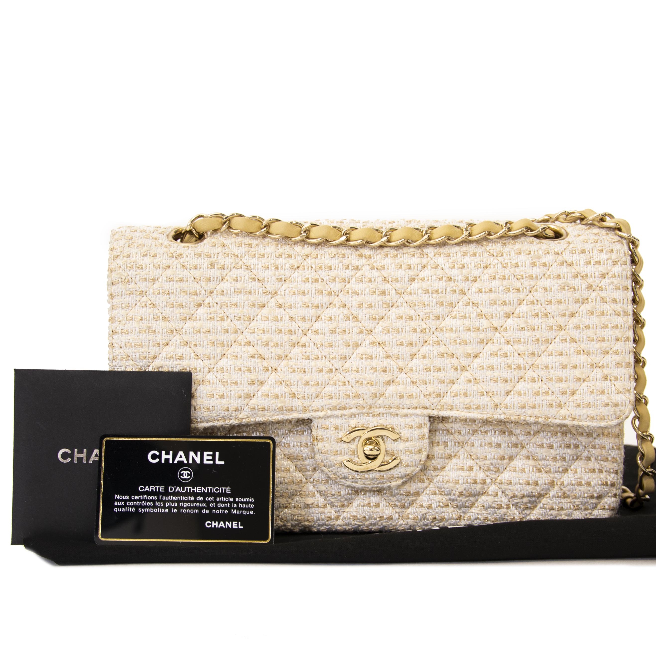 Chanel Classic Medium Tweed Double Flap Shoulder Bag ○ Labellov