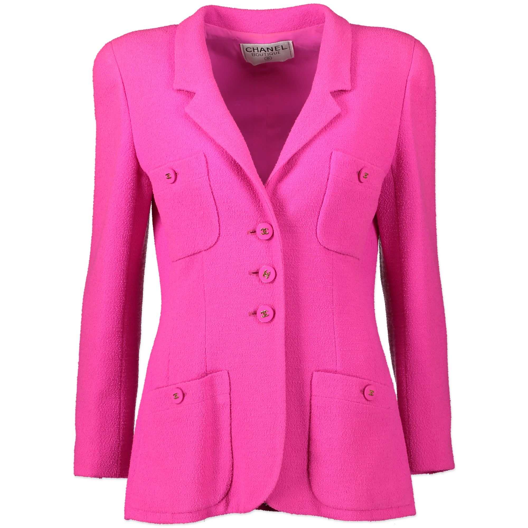 Chanel Hot Pink Bouclé Jacket size 36 ○ Labellov ○ Buy and