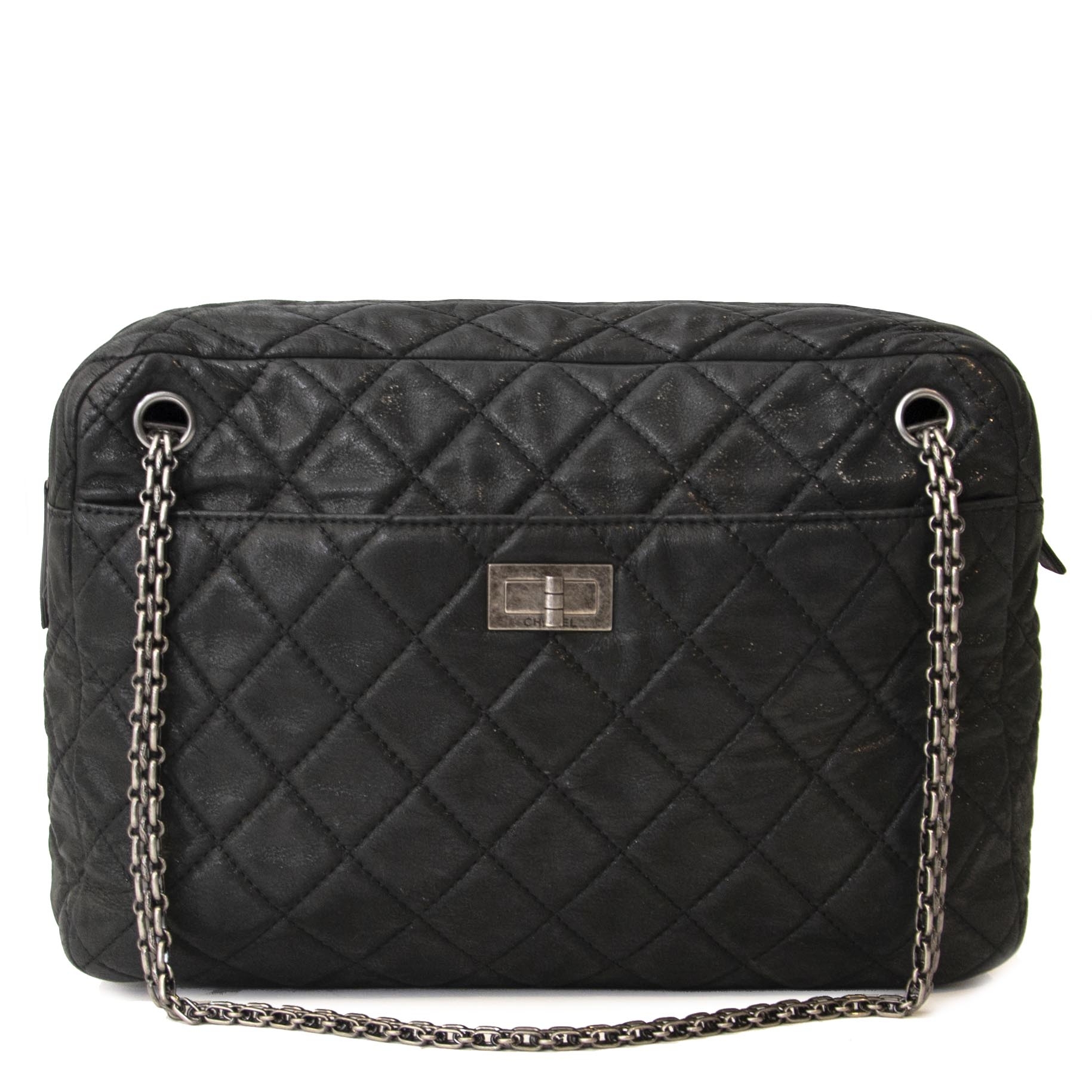 Chanel Reissue Black Quilted Iridescent Calfskin Camera Bag
