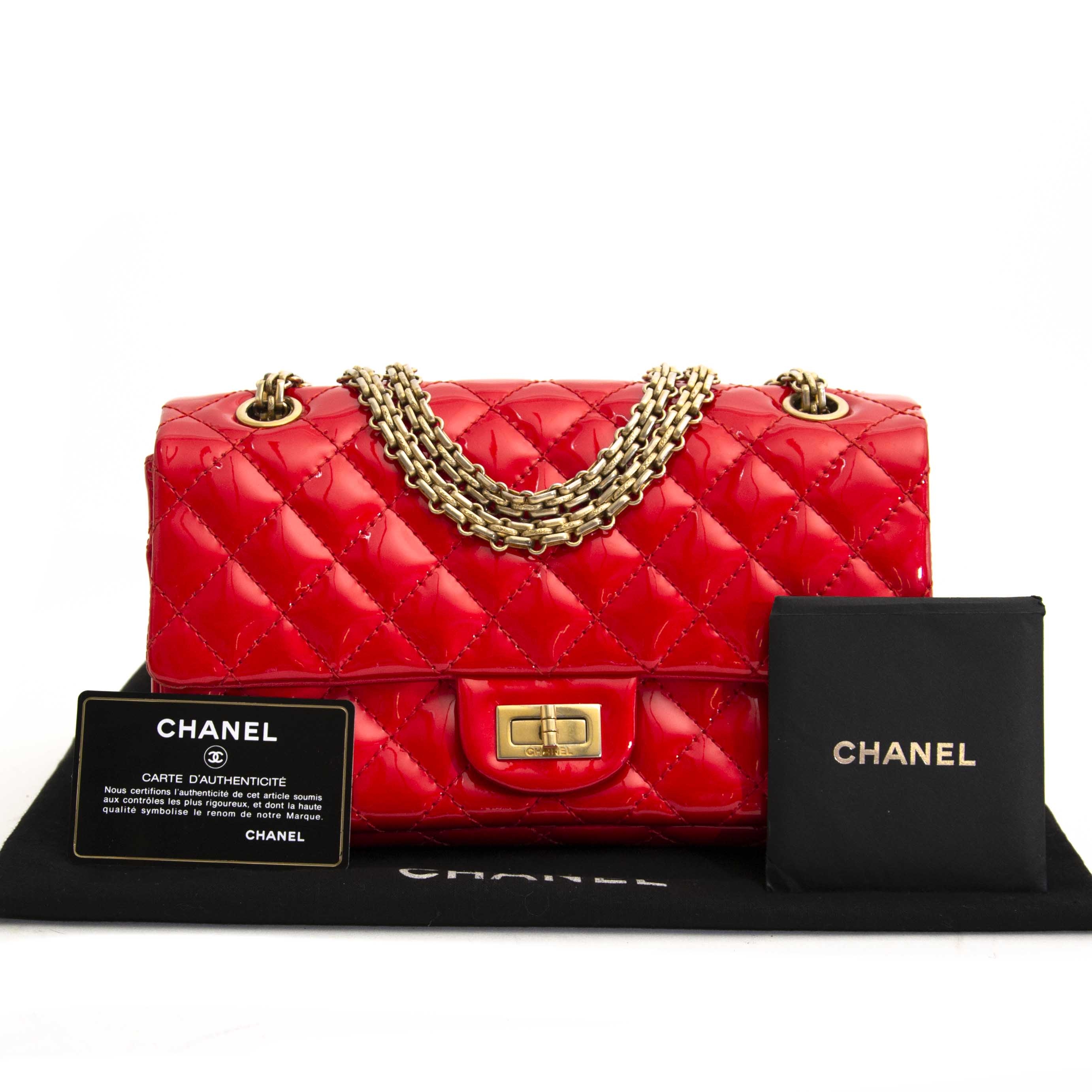 Chanel Red Puzzle Patent Leather Reissue Large 2.55 Bag ○ Labellov ○ Buy  and Sell Authentic Luxury