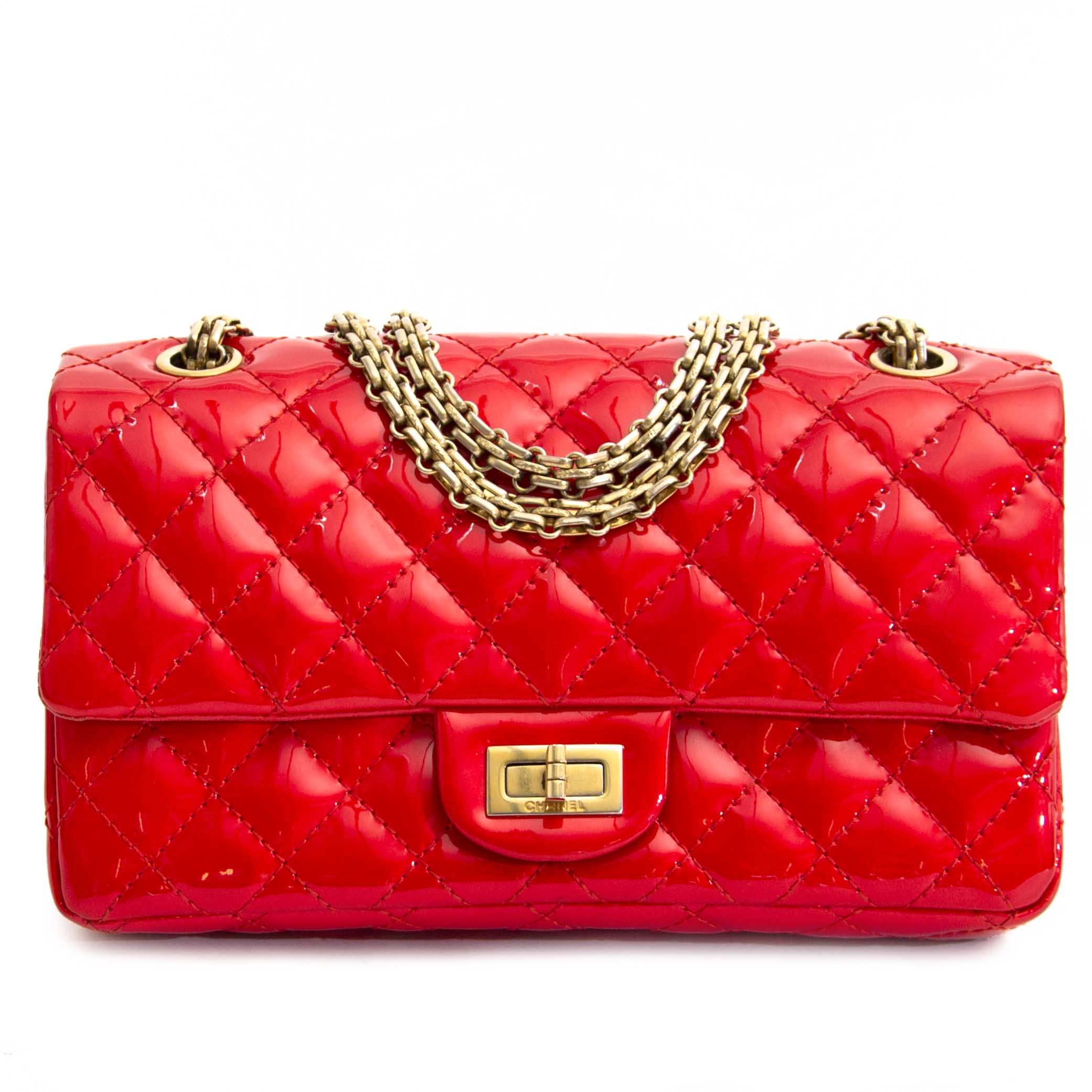 Chanel Quilted Patent Leather 2.55 Reissue Jumbo Flap Bag