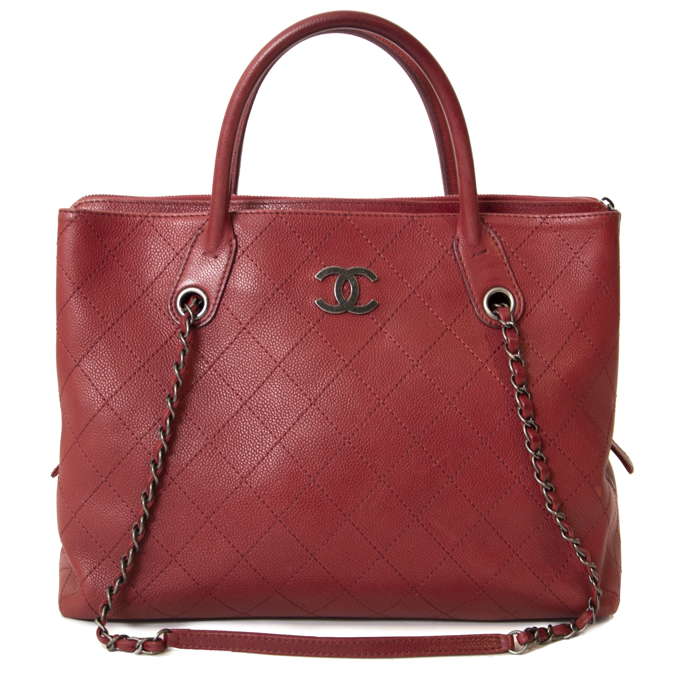 Chanel calfskin best sale shopping bag