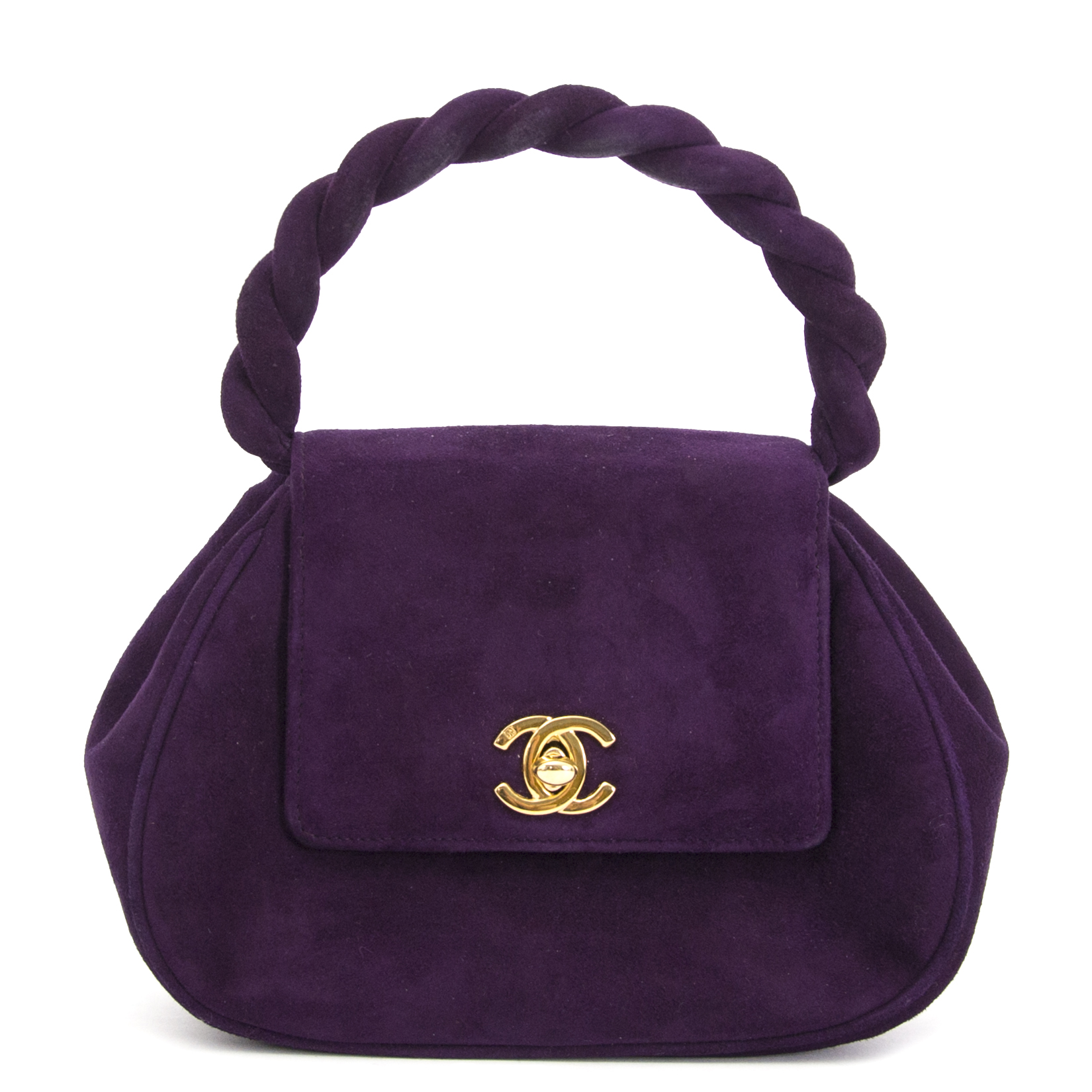 Chanel Vintage Purple Suede Mini Evening Bag Labellov Buy and Sell  Authentic Luxury