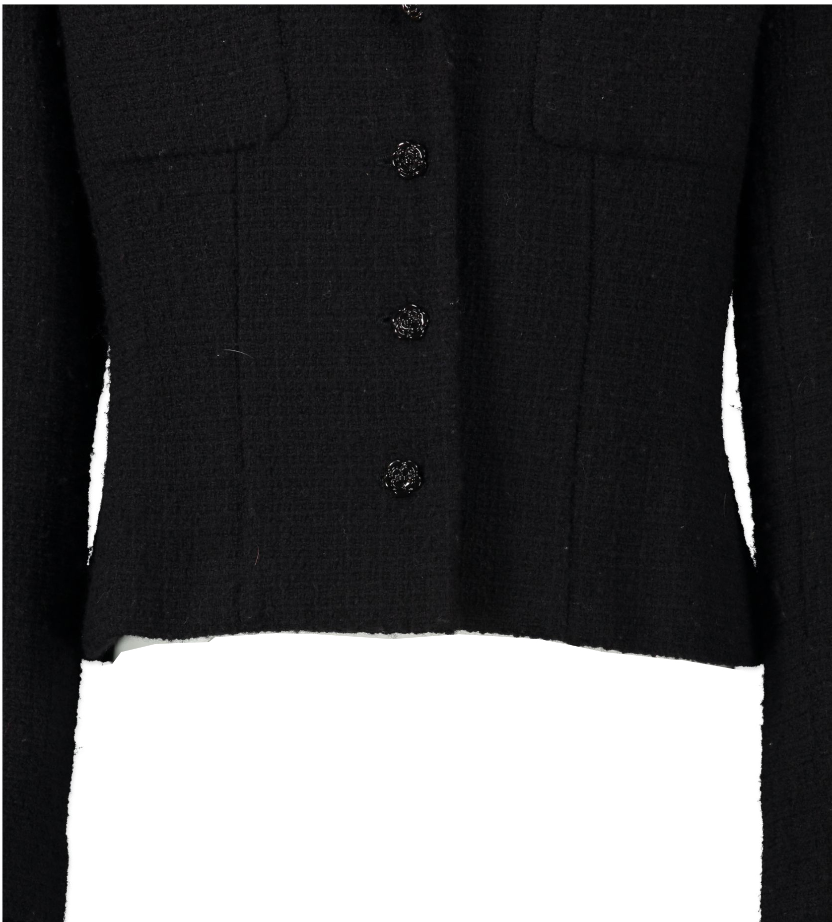 Chanel Black Tweed Jacket - Size 42 ○ Labellov ○ Buy and Sell