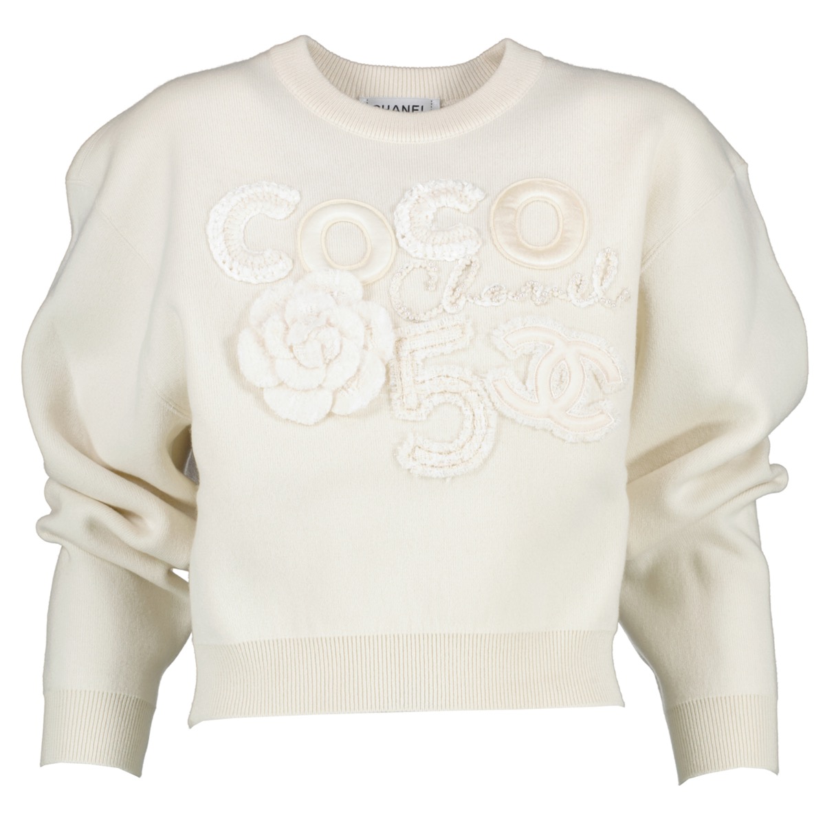 White chanel sweatshirt discount