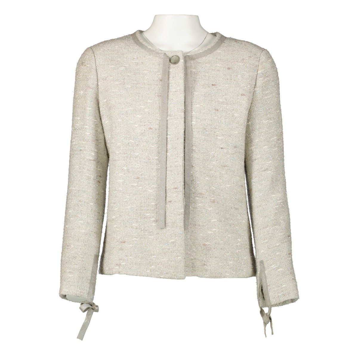 Chanel 99A Silver Shimmer Tweed Jacket ○ Labellov ○ Buy
