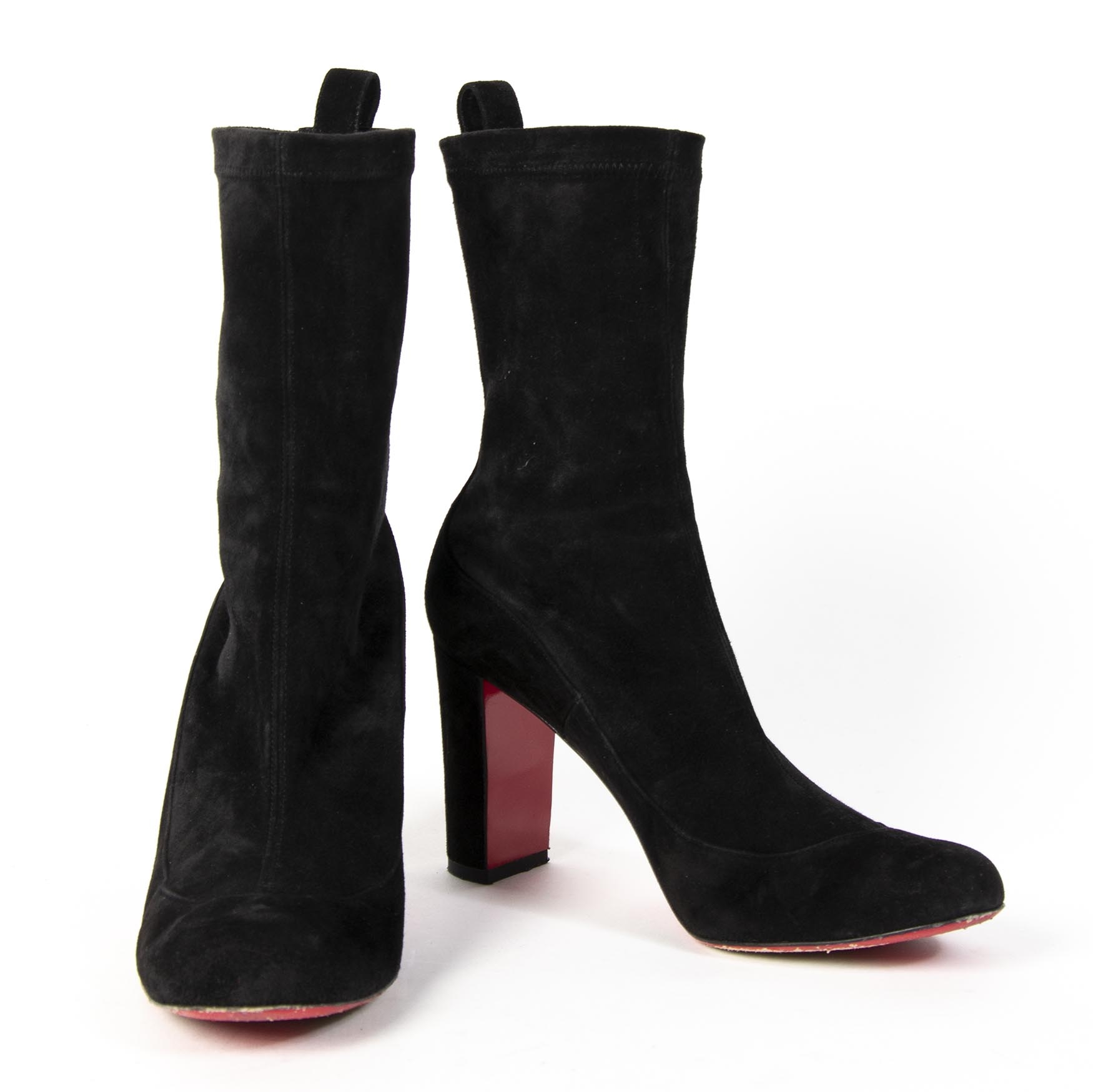 Christian Louboutin Black Gena Suede Stretch Boots Labellov Buy