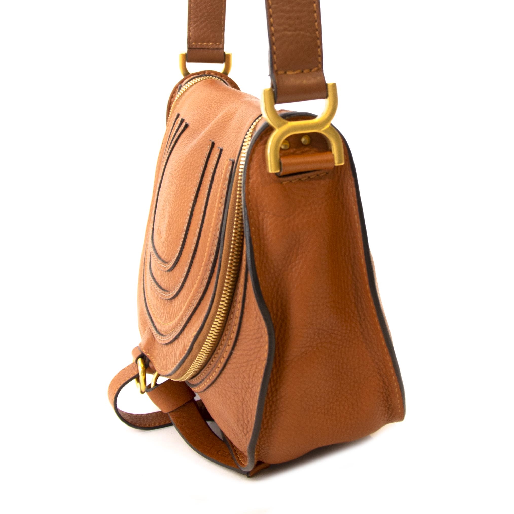 Chloe Medium Marcie Zip Crossbody Bag Chloé Marcie Zip Cognac