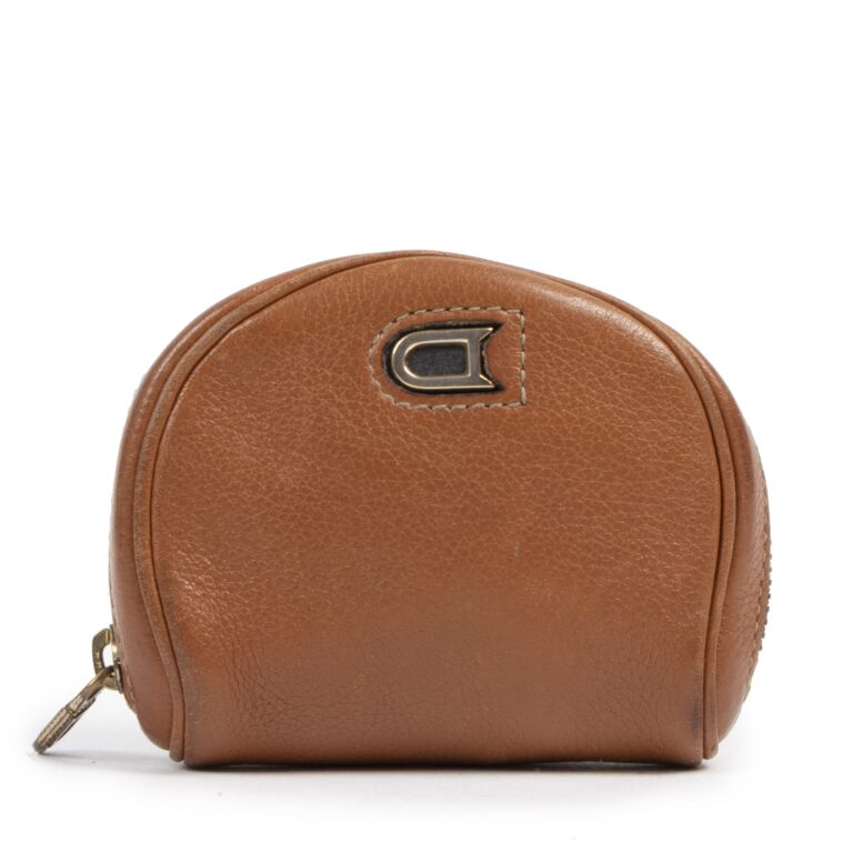 Delvaux Cognac Leather Coin Purse Labellov Buy and Sell Authentic Luxury