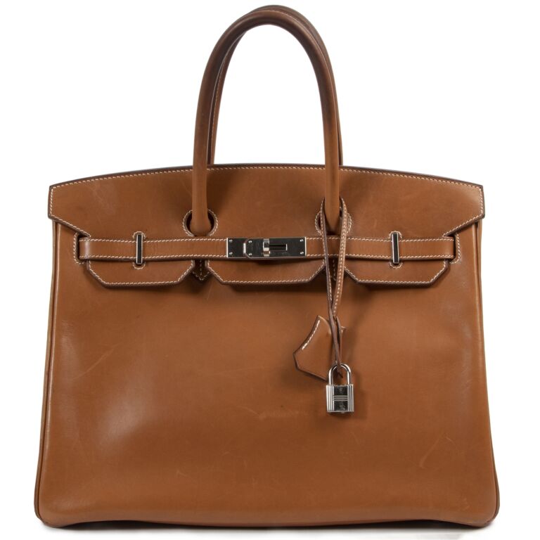 Hermes Birkin 35 Barenia Fauve PHW Labellov Buy and Sell Authentic Luxury