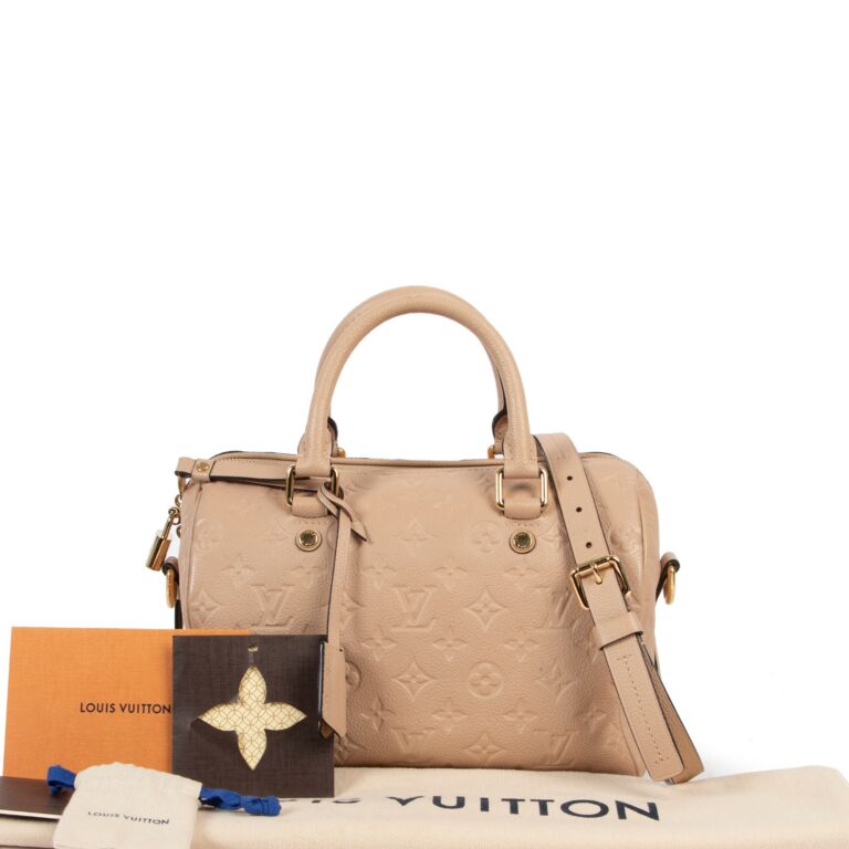 Louis Vuitton Beige Speedy 25 Bandouliere Monogram Empreinte ○ Labellov ○  Buy and Sell Authentic Luxury