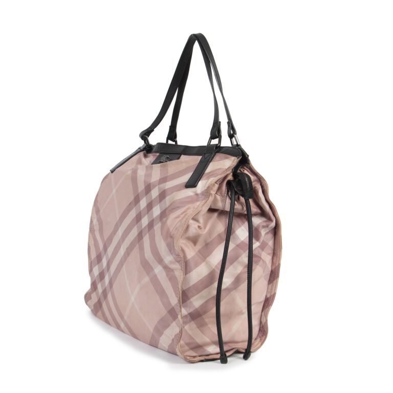 Burberry London Pink Nova Check Pvc Zip Top Tote, please read