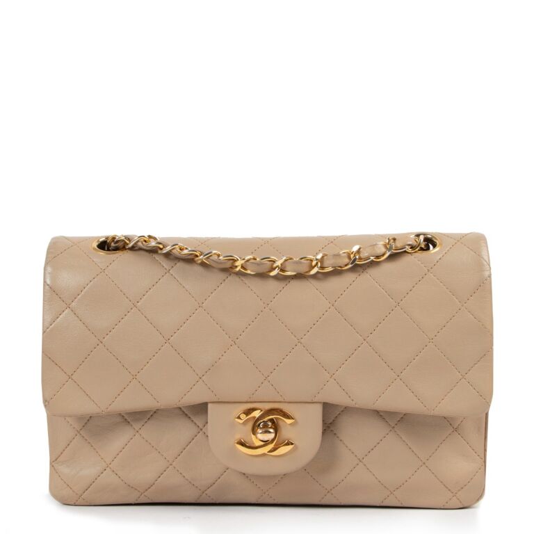 Chanel Vintage Beige Small Classic Flap Bag ○ Labellov ○ Buy and Sell  Authentic Luxury