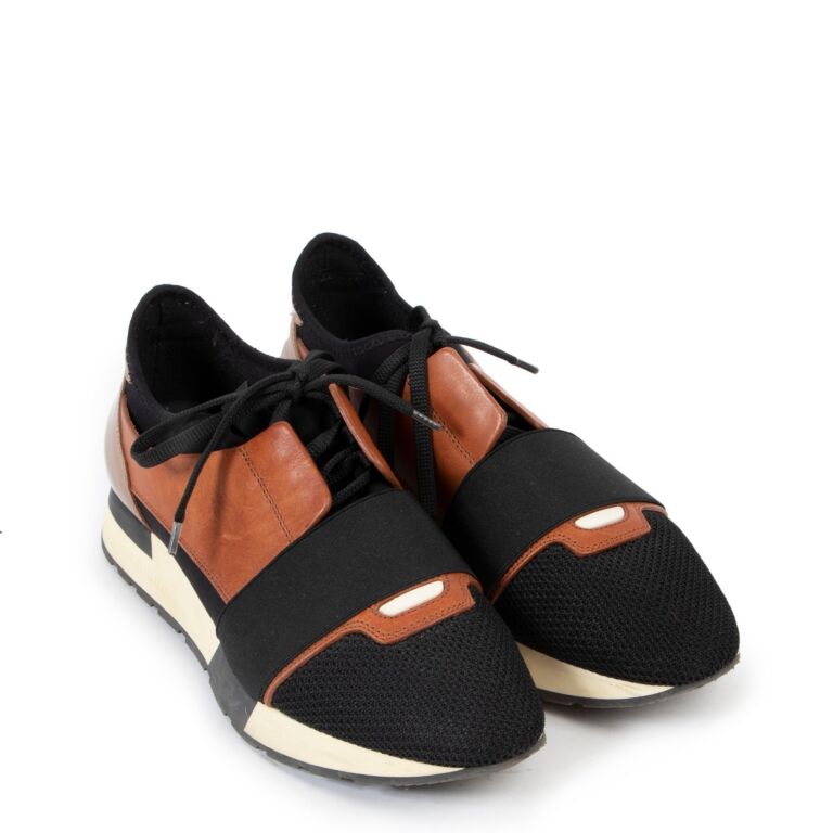 Balenciaga Race Runner Black Brown Sneakers Size 39 Labellov