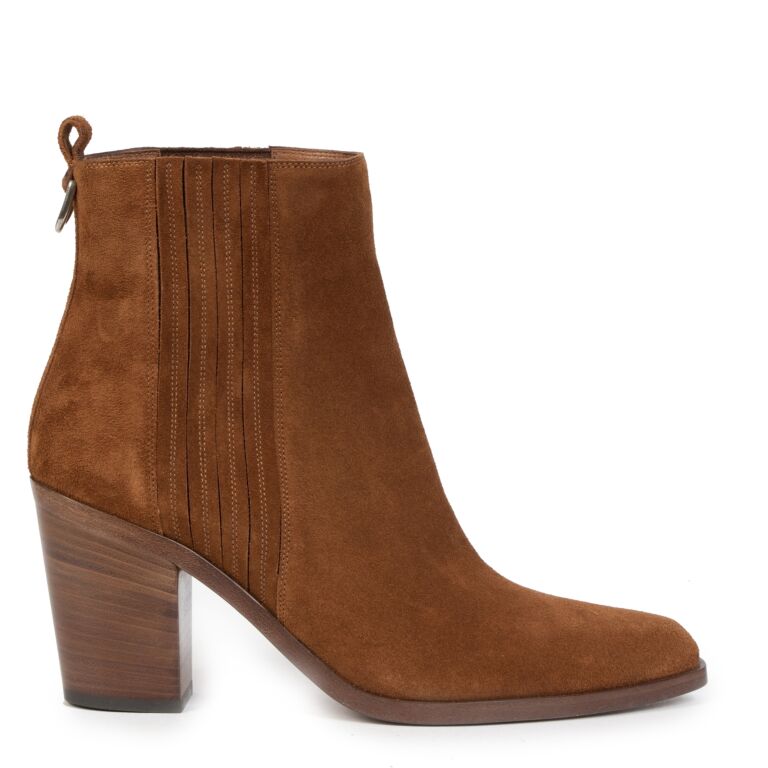 Brown mid heel ankle boots shop