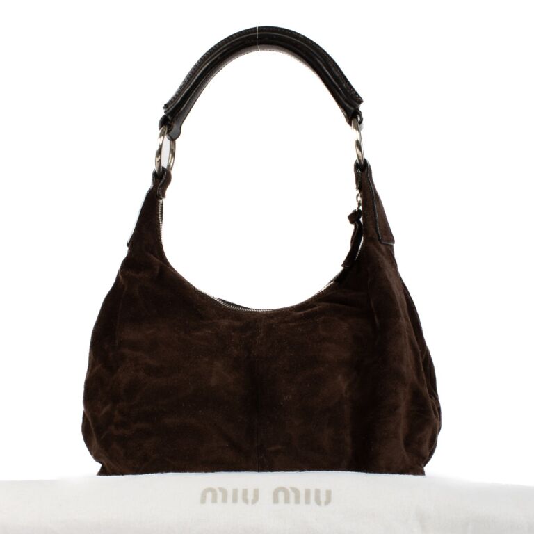 Miu Miu Brown Suede Shoulder Bag ○ Labellov ○ Buy and Sell