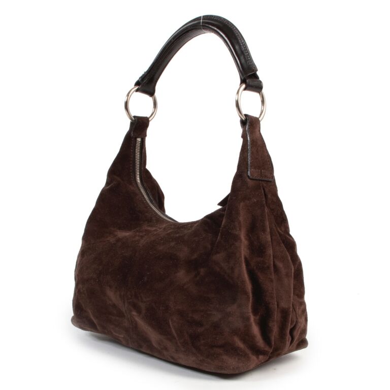 Miu Miu Brown Suede Shoulder Bag Labellov Buy and Sell