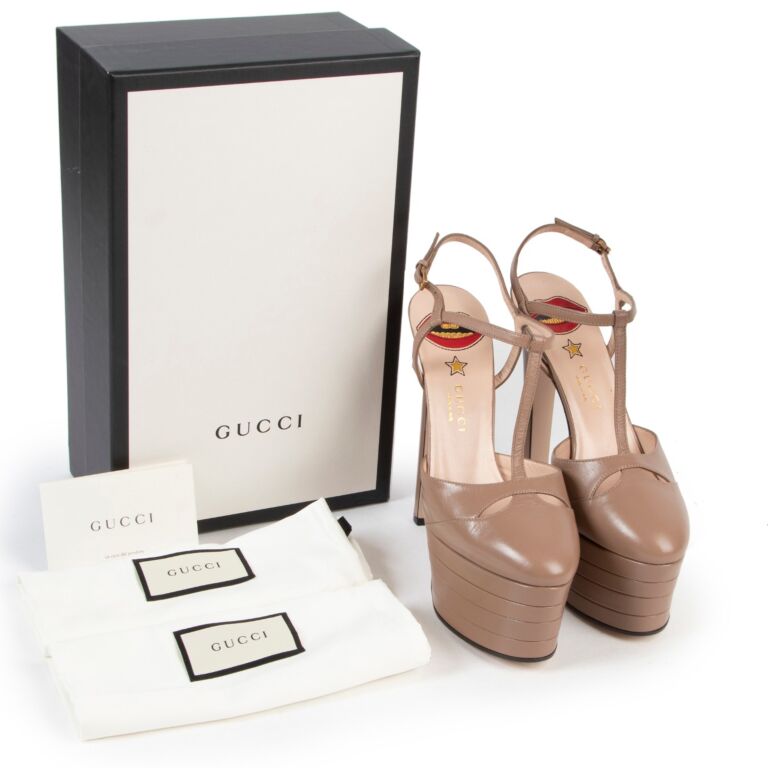 Gucci leather cheap platform pump