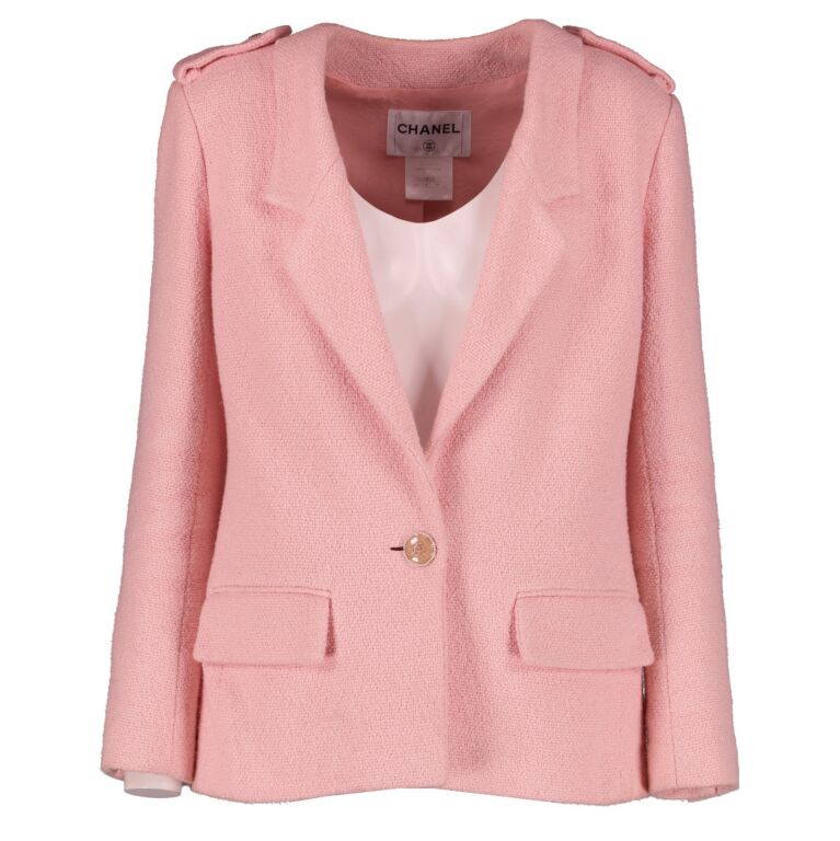 Chanel 16C Seoul Pastel Pink Tweed Blazer Labellov Buy and Sell Authentic Luxury