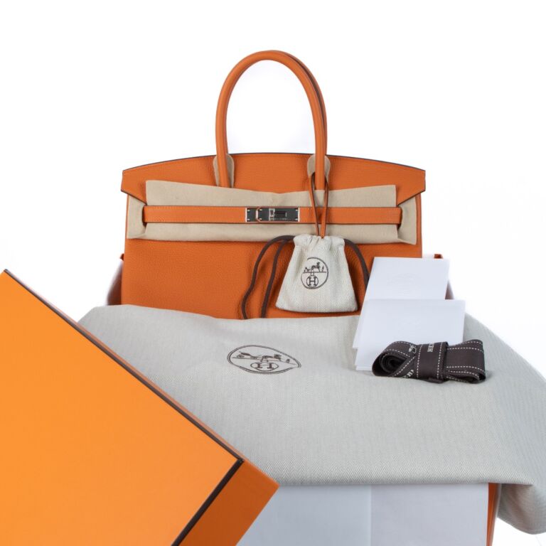 Herm s Birkin 35 Orange Togo Labellov Buy and Sell Authentic