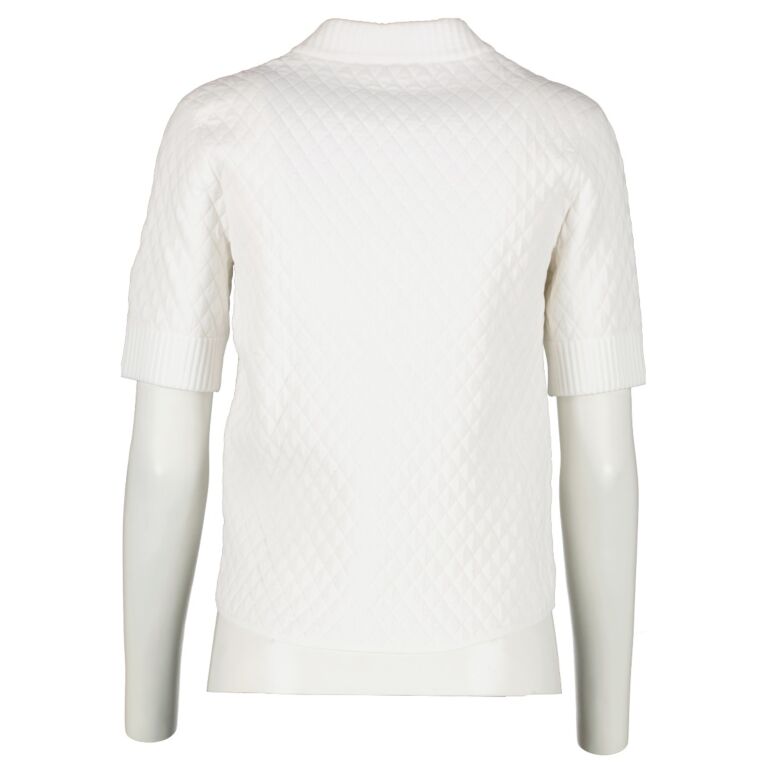 Louis Vuitton White Half Zipper Sweater - Size S ○ Labellov