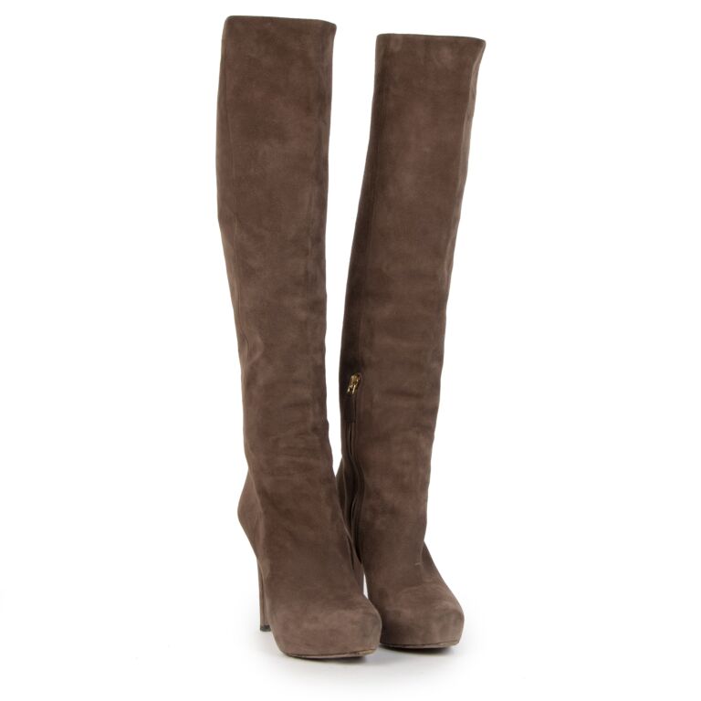 Prada suede over the knee boots 2025