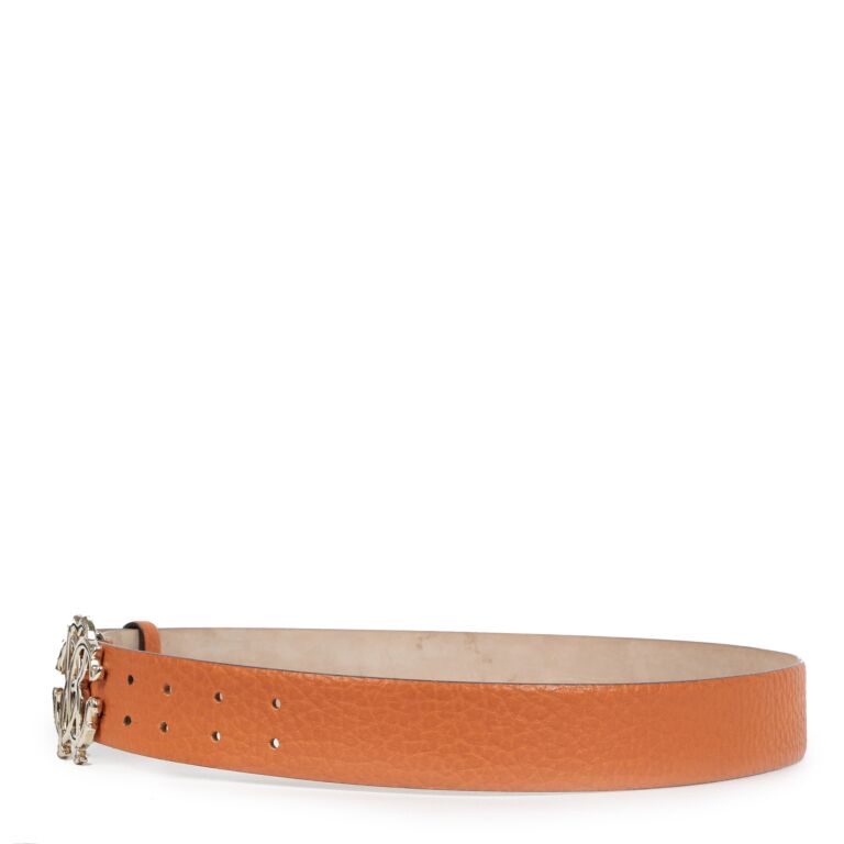 Roberto Cavalli Orange Leather Belt Size 90 Labellov Buy