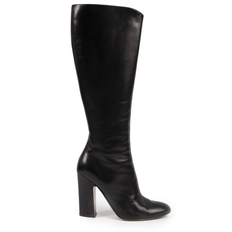 Ala a Black Leather Knee Boots Size 39 Labellov Buy and