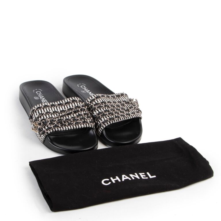 Chanel chain slippers hotsell