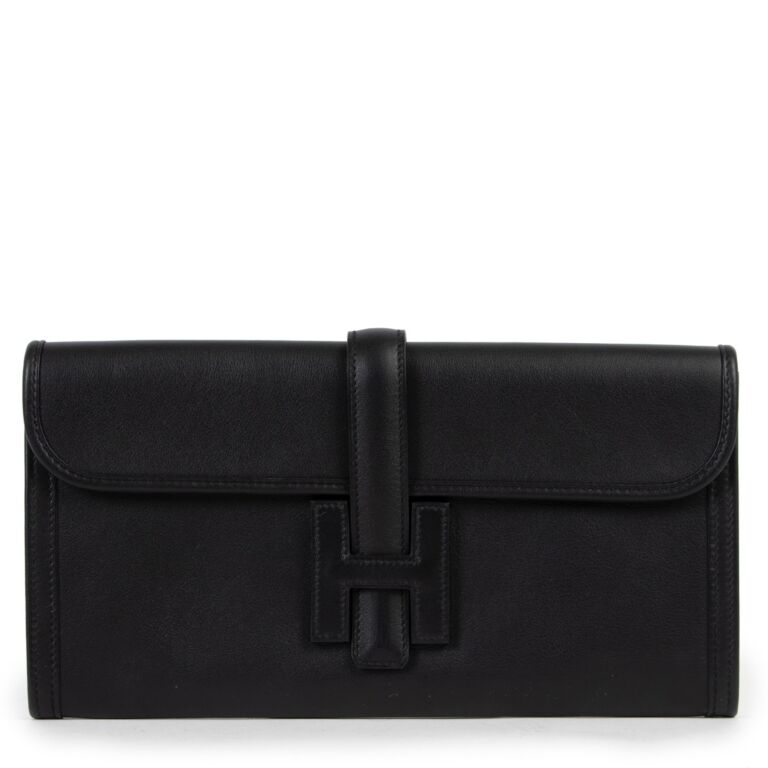 Hermès Jige Elan 29 Black Clutch ○ Labellov ○ Buy and Sell Authentic Luxury