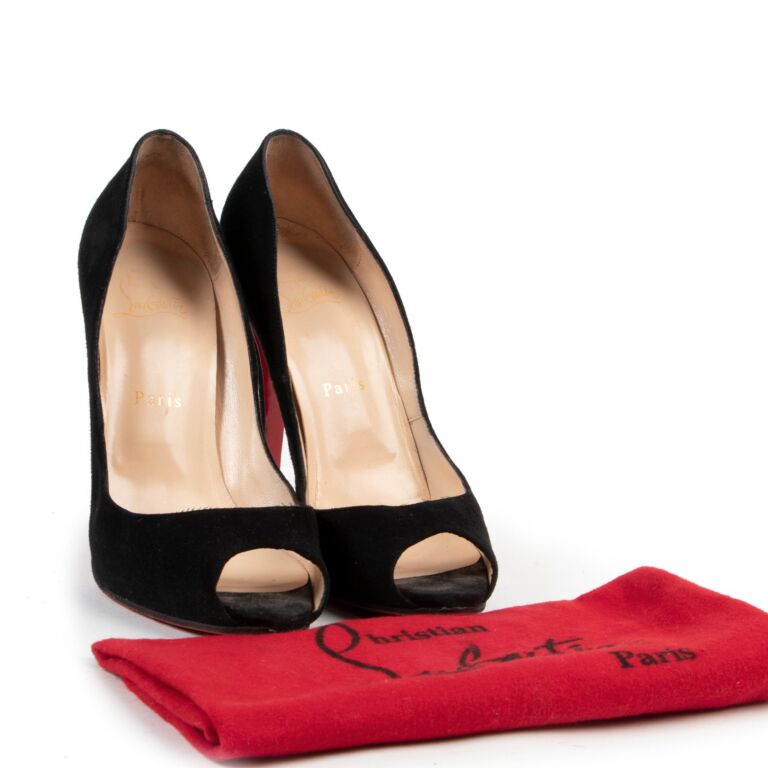 Christian Louboutin Black Suede and Leather Defil Pumps Size 39.5 Christian  Louboutin | TLC