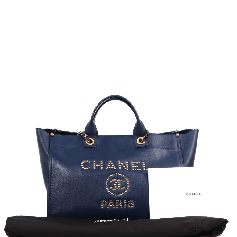 Chanel Blue Calfskin Deauville Maxi Shopping Bag ○ Labellov ○ Buy and Sell  Authentic Luxury