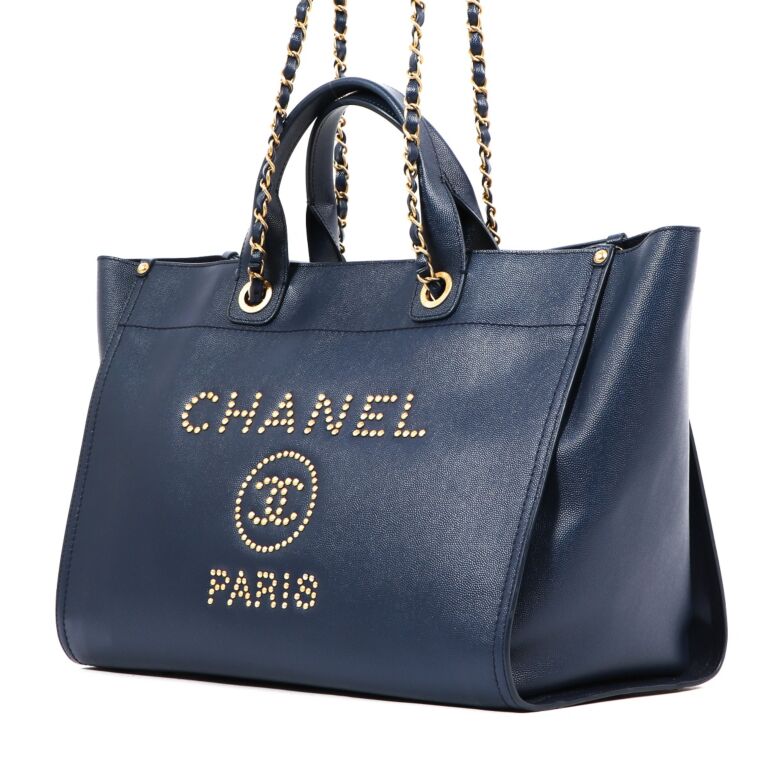 chanel deauville tote leather large