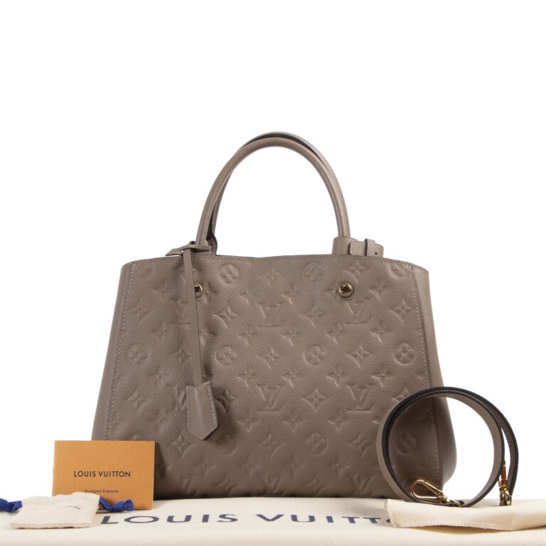 Louis Vuitton White Monogram Empreinte Montaigne MM Leather ref