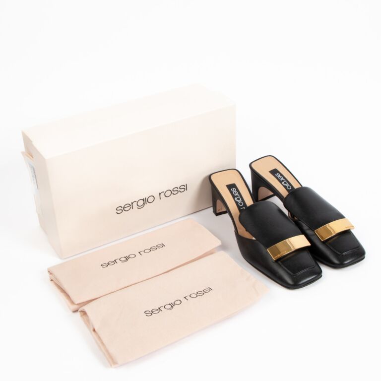 ★即発送★在庫あり【Sergio Rossi】sr1 Mule-Mules Phard 37.5 Flats Black Heel height: 15mm, sr Prince | Sergio Rossi