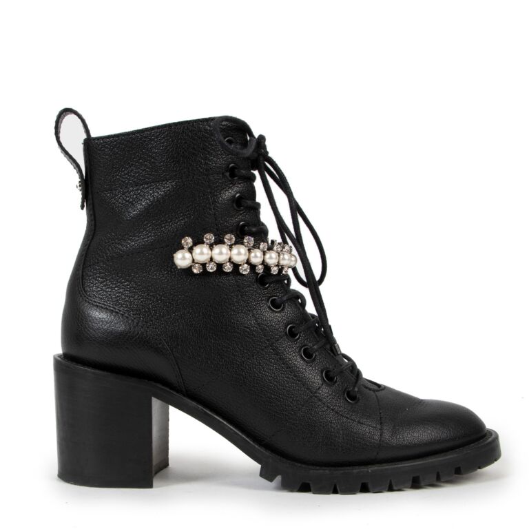 Jimmy Choo Cruz 65 Crystal Lace up Boots size 37 Labellov