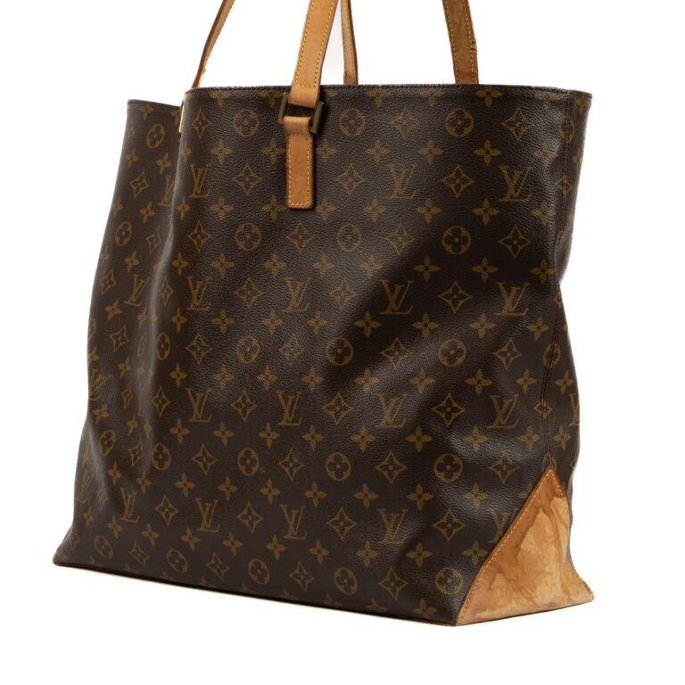 LOUIS VUITTON BROWN MONOGRAM COATED CANVAS & VACHETTA LEATHER VINTAGE  CABAS