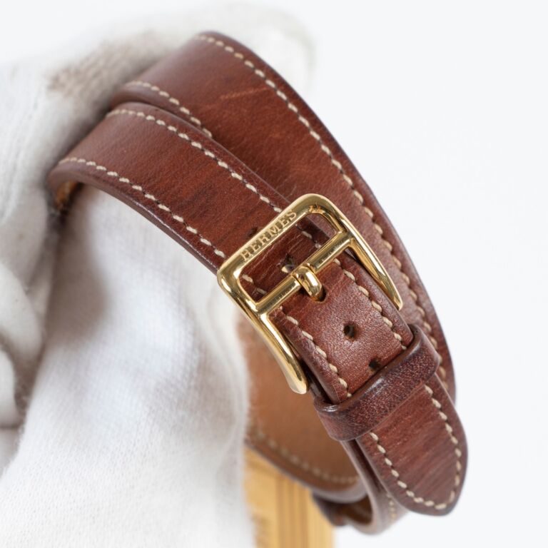 Herm s Brown Kelly Watch Labellov Buy and Sell Authentic Luxury