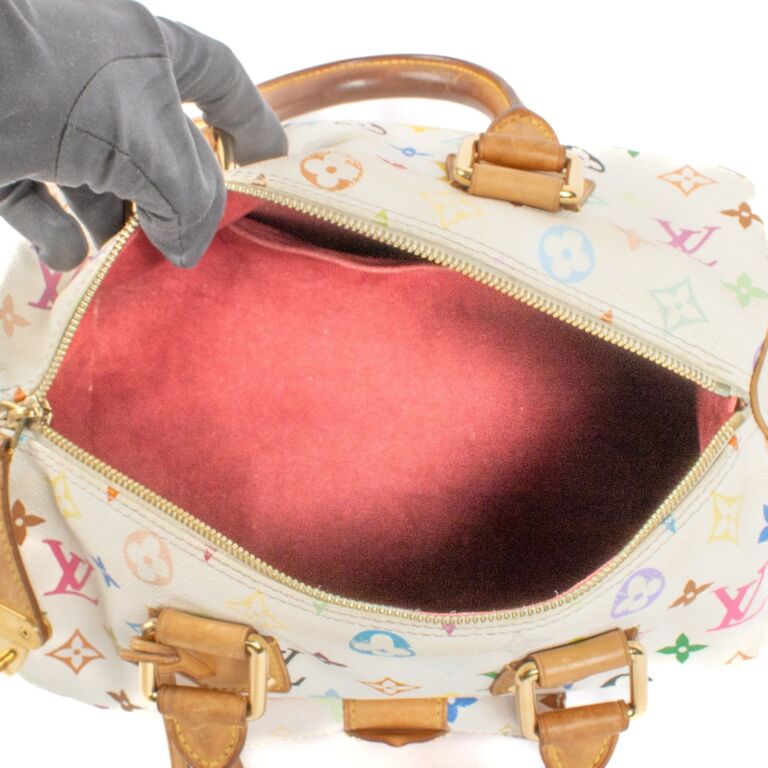 【訳あり】LOUIS VUITTON MULTICOLOR BAG 30 Louis Vuitton White Monogram Multicolor Speedy 30 Bag