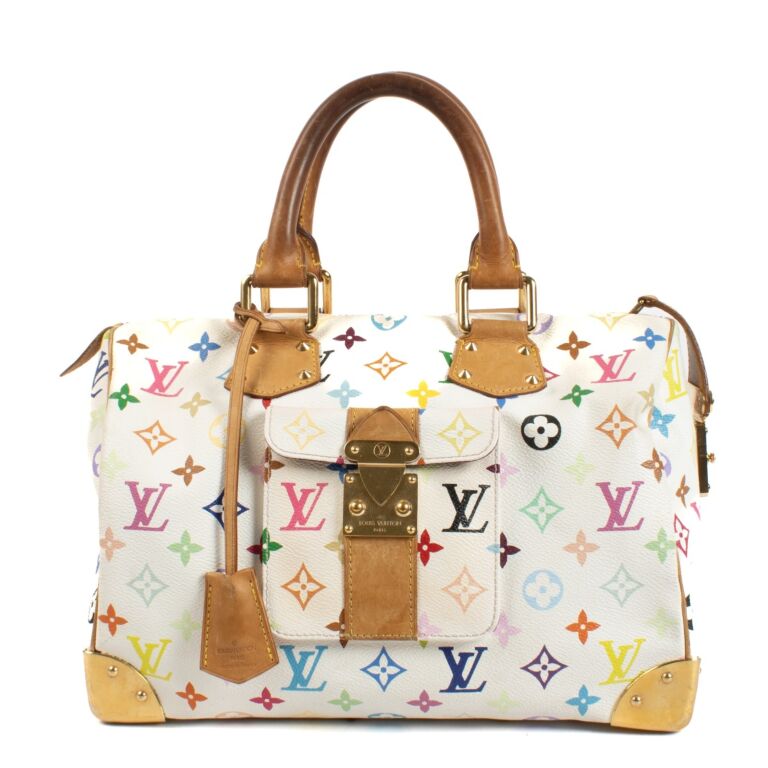 【送料無料/即納】  Monogram White Vuitton Louis Multicolore 30 Speedy バッグ