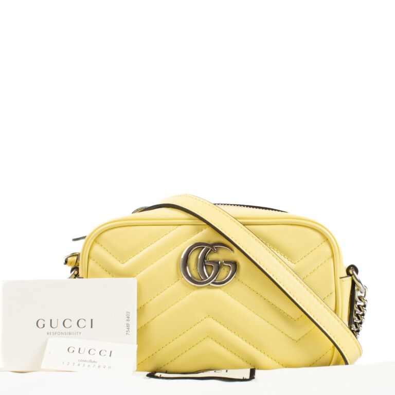 Gucci Yellow GG Marmont Mini Camera Bag ○ Labellov ○ Buy