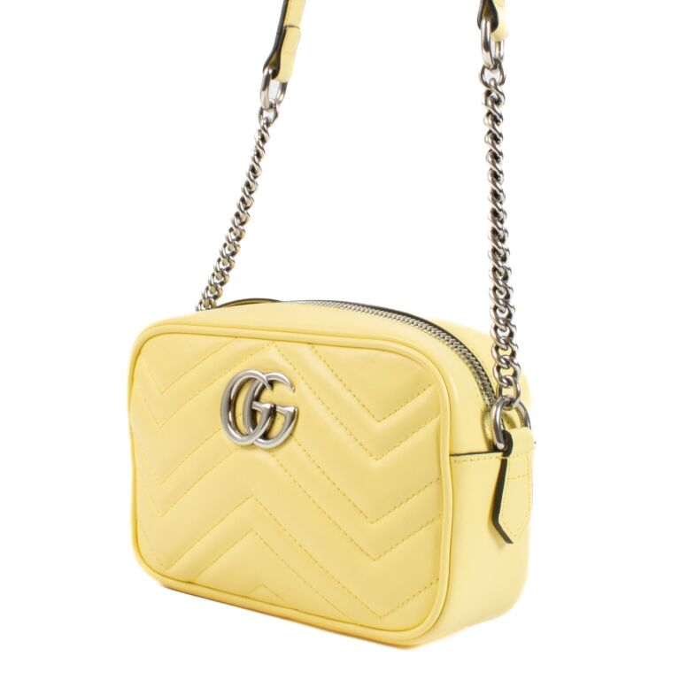 Gucci Yellow GG Marmont Mini Camera Bag ○ Labellov ○ Buy