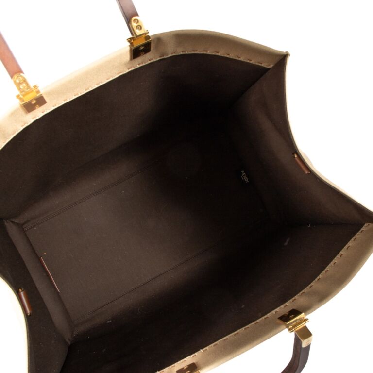 Fendi Beige Canvas Large Sunshine Tote Bag ○ Labellov
