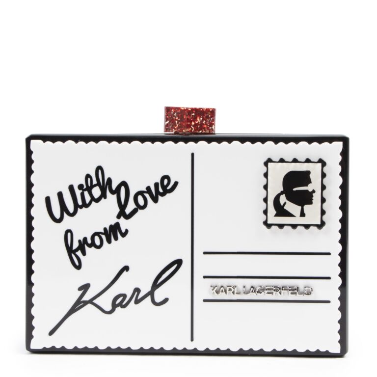 Karl Lagerfeld Designer Handbags, Postcard Box Clutch