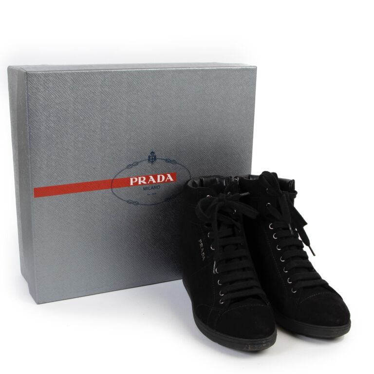Prada Black Sneakers with Heel - Size 37 ○ Labellov ○ Buy and