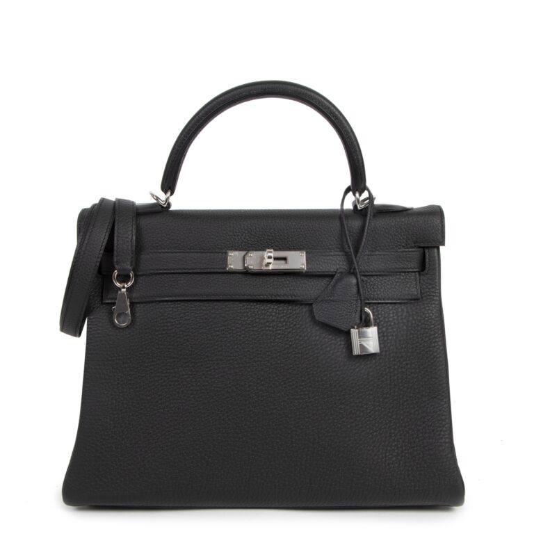 Herm s Kelly 32 Black Togo PHW Labellov Buy and Sell