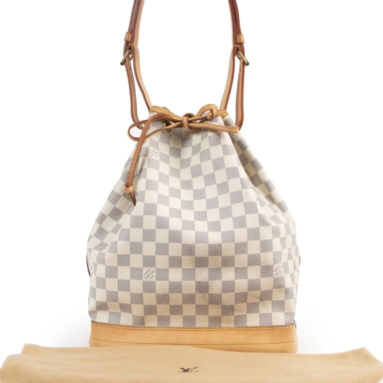 Louis Vuitton Large Damier Azur Noe Drawstring Bucket Hobo Leather  ref.294364 - Joli Closet